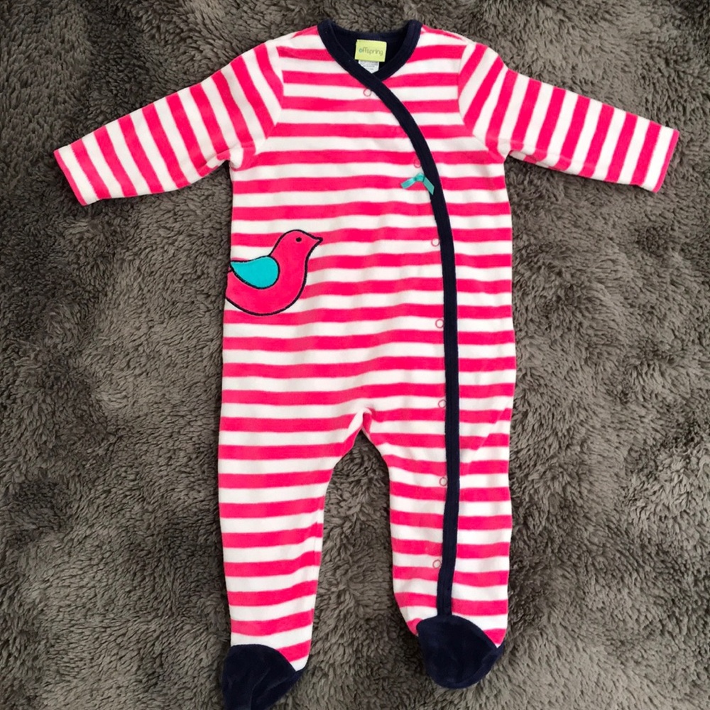 Offspring velour striped one piece